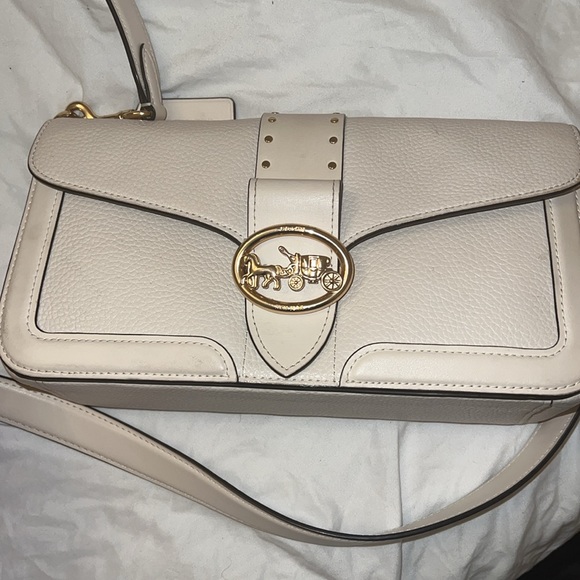 COACH Georgie Shoulder Bag In Colorblock Signature Canvas With Rivets Bag - Picture 8 of 8